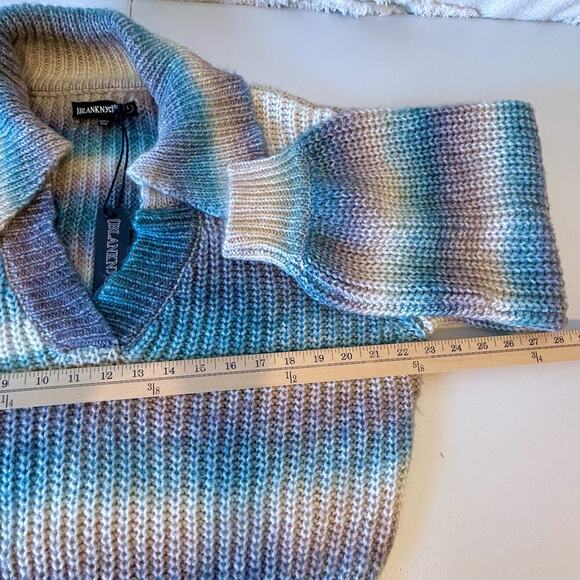 Pastel Chunky Knit Oversized Slouchy Balloon Sleeve Cropped Sweater Large - Picture 8 of 9